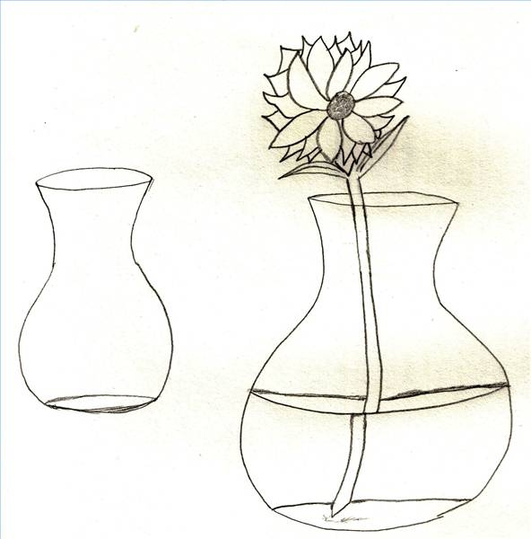 592x600 How To Draw Flowers In A Vase Our Pastimes
