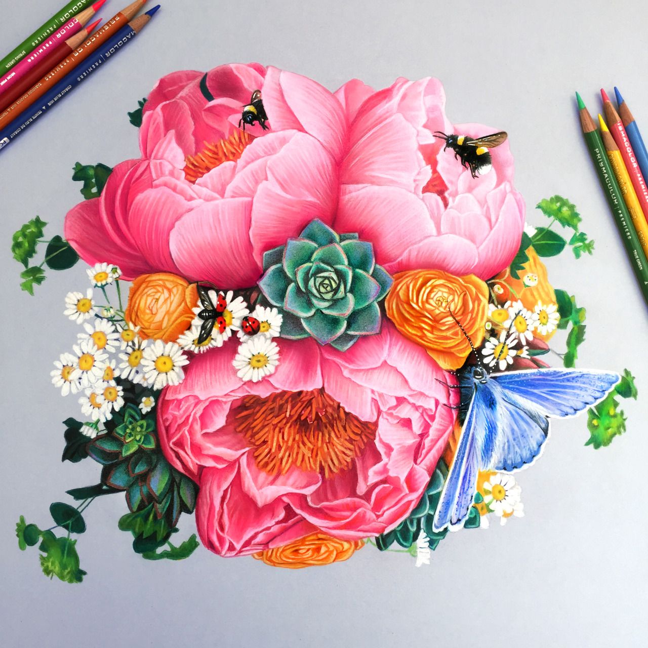 1280x1280 Pictures Drawing Colored Flowers Tumblr,