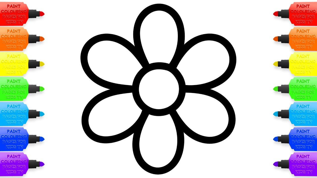 1280x720 How To Draw Flowers. Learning Rainbow Colors For Baby. Coloring