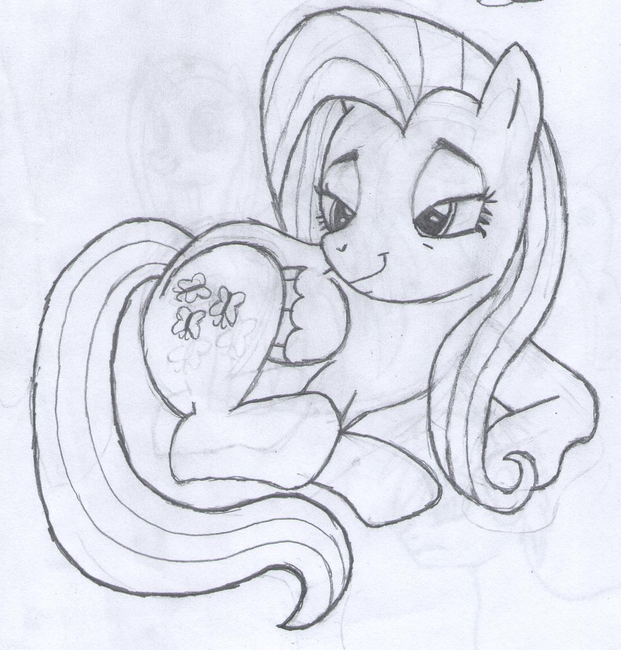1207x1263 My Little Pony Fluttershy Drawing By Ifritkajitora