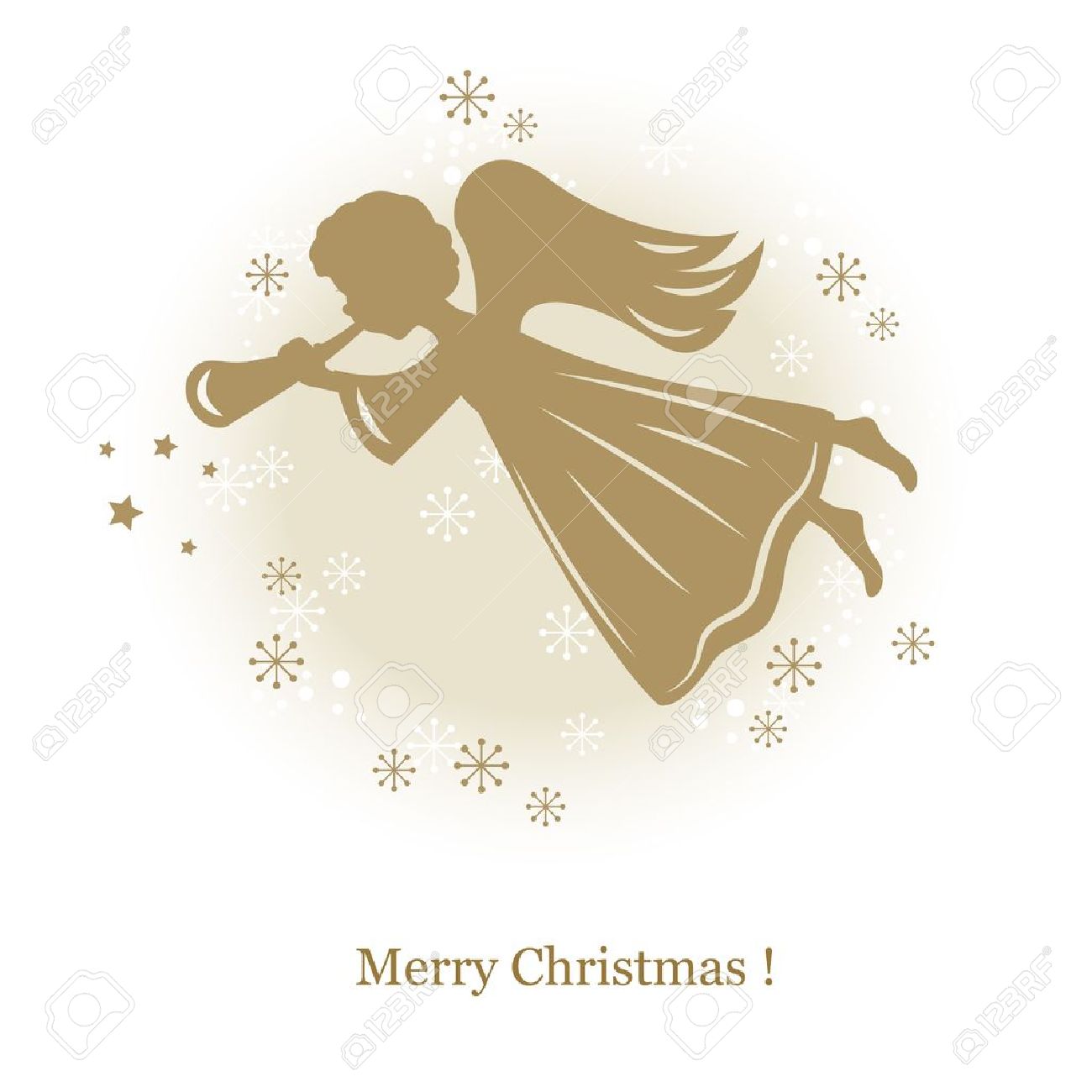 1300x1300 Little Cute Flying Angel With Flute. Hand Drawing Illustration