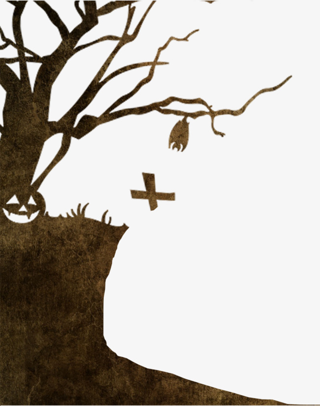 650x825 Pumpkin Tree, Halloween, Cartoon Hand Drawing, Flying Bat Png