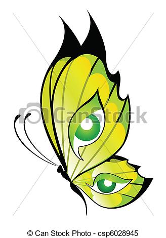 328x470 Beautiful Butterfly. Green Art Butterfly Flying, Clipart Vector