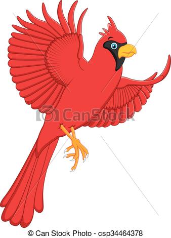 338x470 Vector Illustration Of Flying Cardinal Cartoon Vectors
