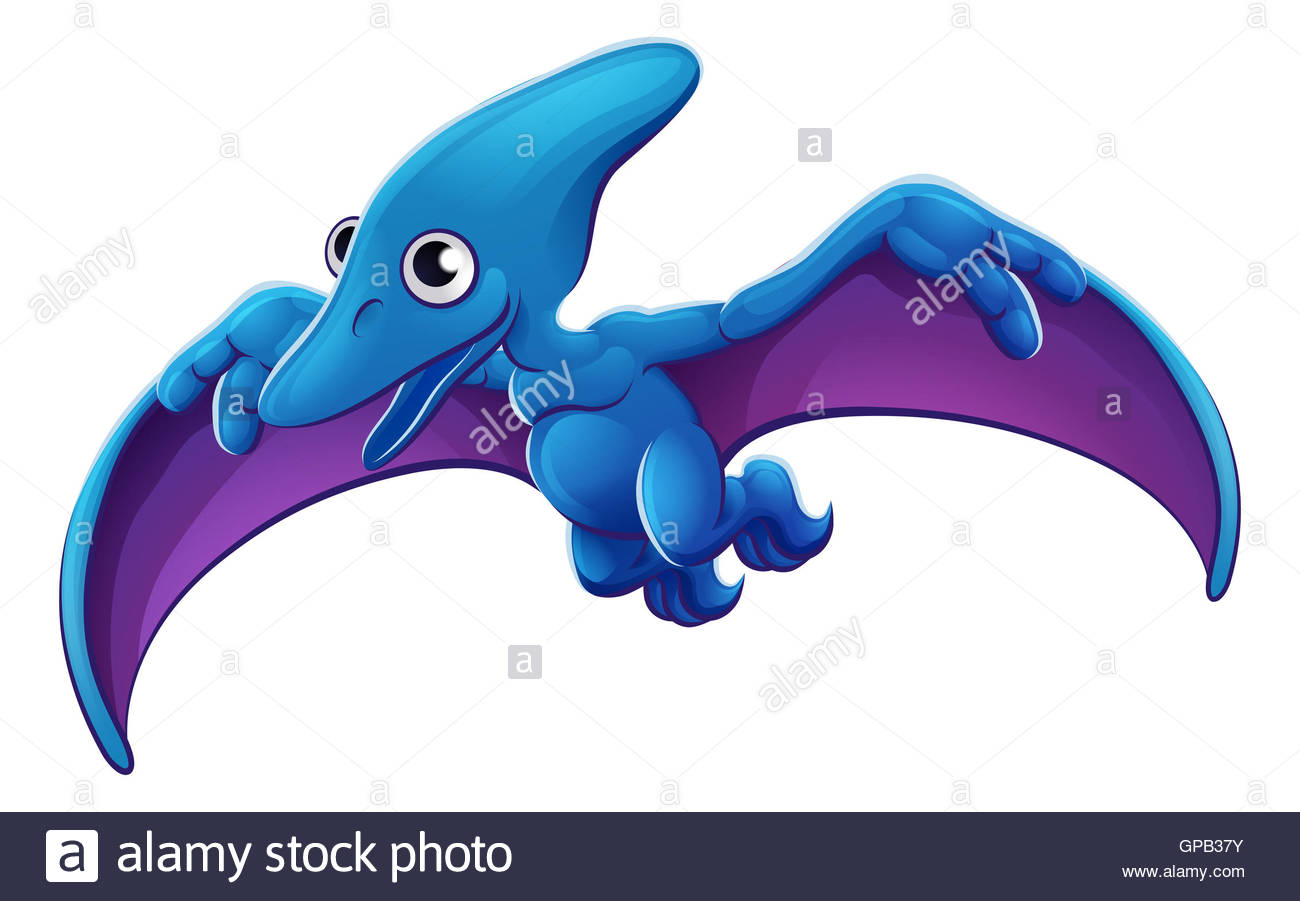 1300x901 A Cute Pteranodon Pterodactyl Cartoon Flying Dinosaur Character