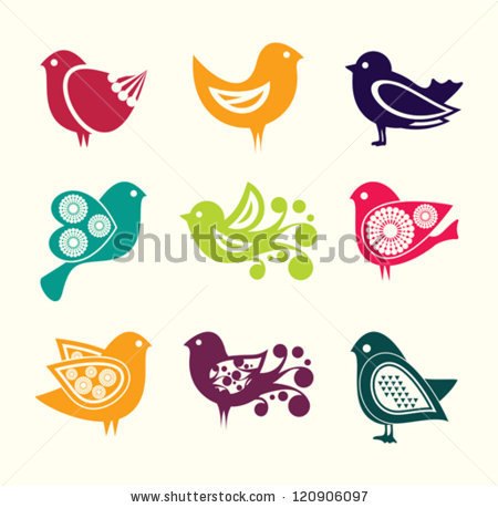 450x459 Abstract Flying Dove Sketch Set Vector Illustration