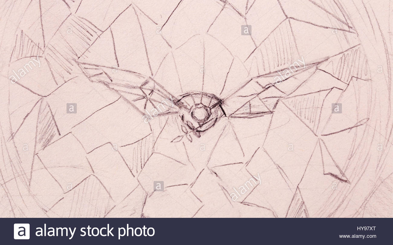 1300x812 Drawing Of Flying Dove In Symbolic Stained Glass Mosaic Style