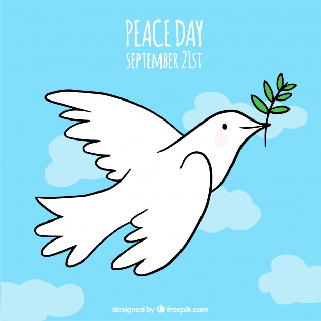 626x626 Hand Drawn White Dove Flying With Laurel Leaf Vector Free Download