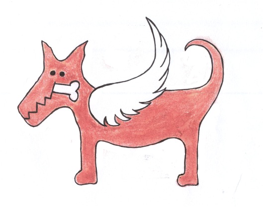 529x418 Pink Dog Flying Drawing Dogs Wallpapers Backgrounds