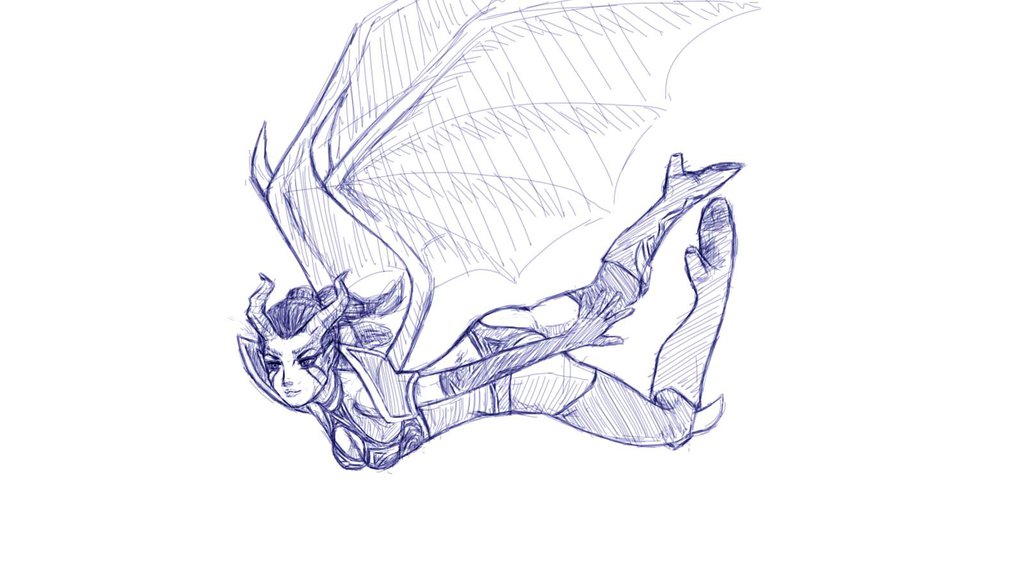 1024x576 Queen Of Pain Flying Sketch By Pachaplox
