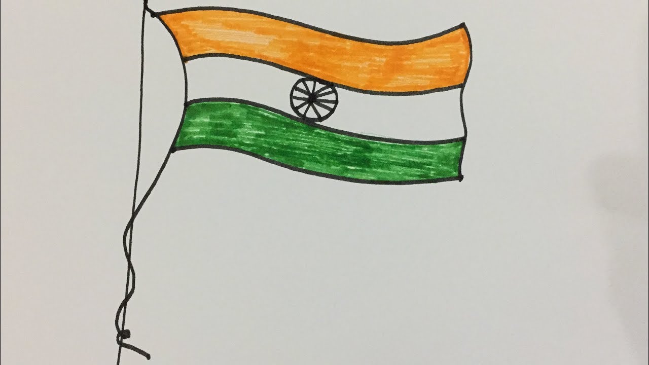 1280x720 How To Draw Flying Indian National Flag And Color It For Nursery