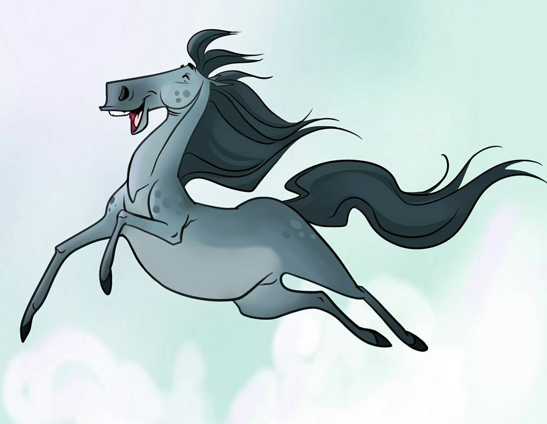 1080x838 Flying Happy Horse.
