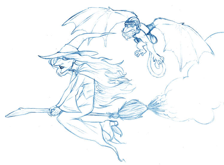 748x550 Wicked Witch And Flying Monkey By Borogove13