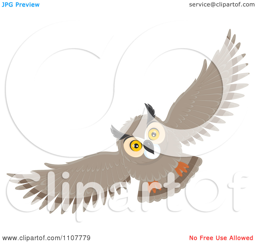 1080x1024 Flying Owl Clipart
