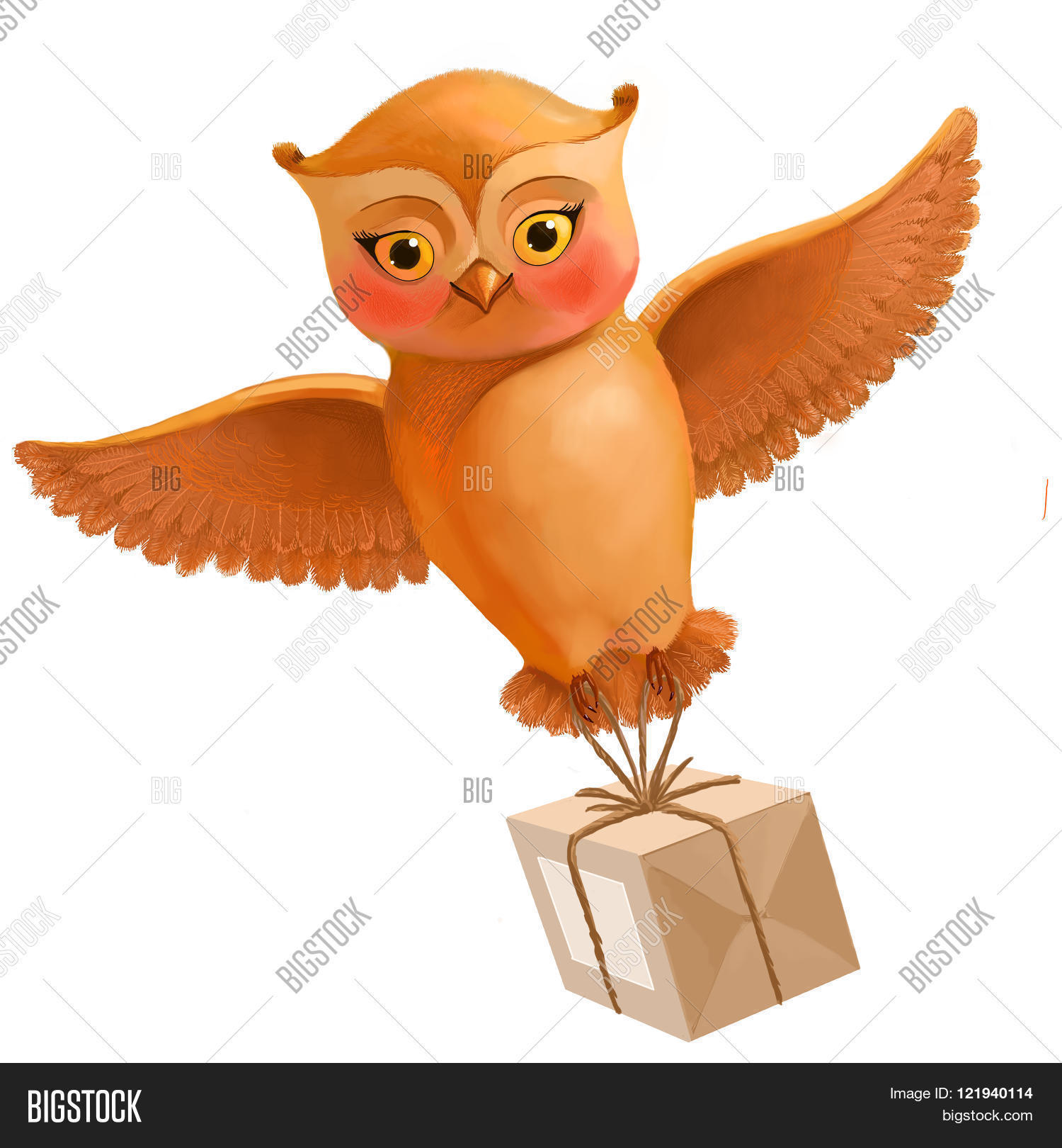 1500x1620 Flying Owl Sending. Illustration Image Amp Photo Bigstock