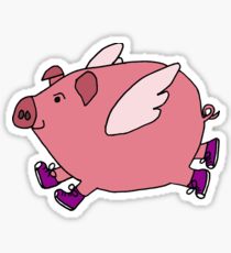 210x230 Flying Pig Drawing Stickers Redbubble