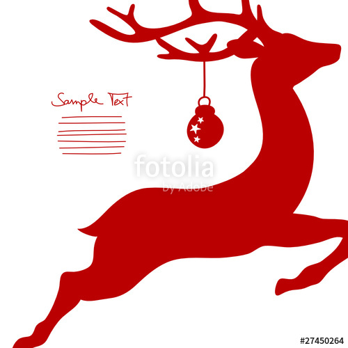 500x500 Flying Reindeer Amp Christmas Ball Cropped Stock Image And Royalty