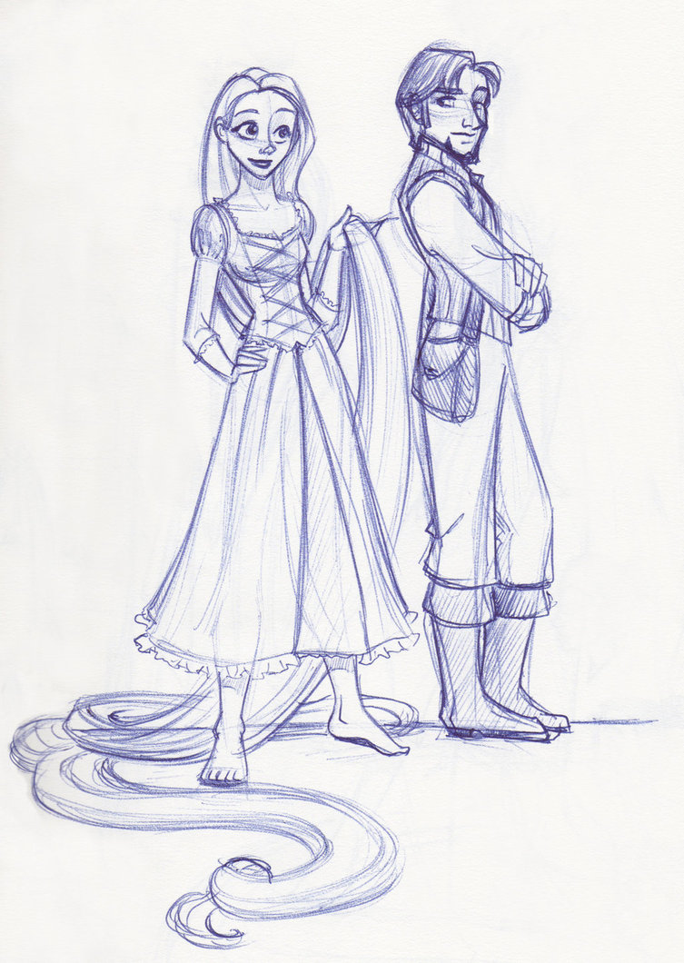753x1060 Rapunzel And Flynn The First By Kuabci