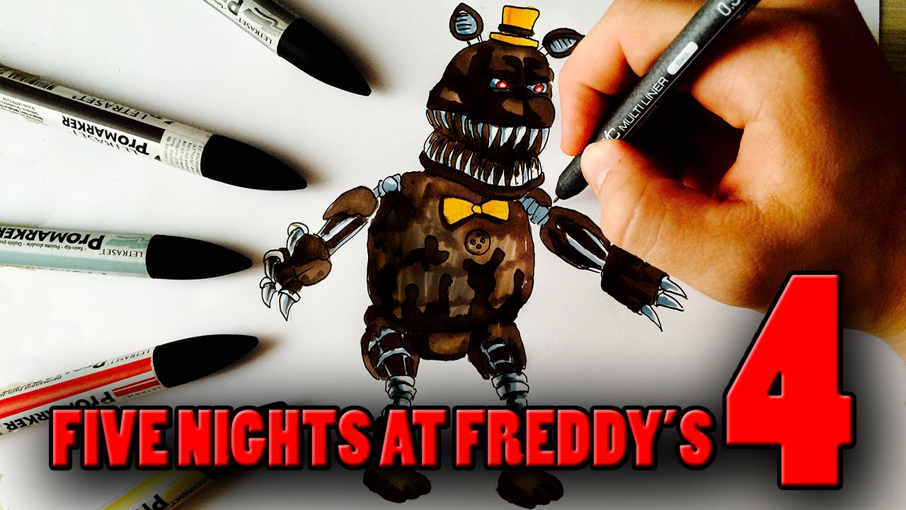 1280x720 How To Draw Nightmare From Fnaf 4 Step By Step Video Lesson