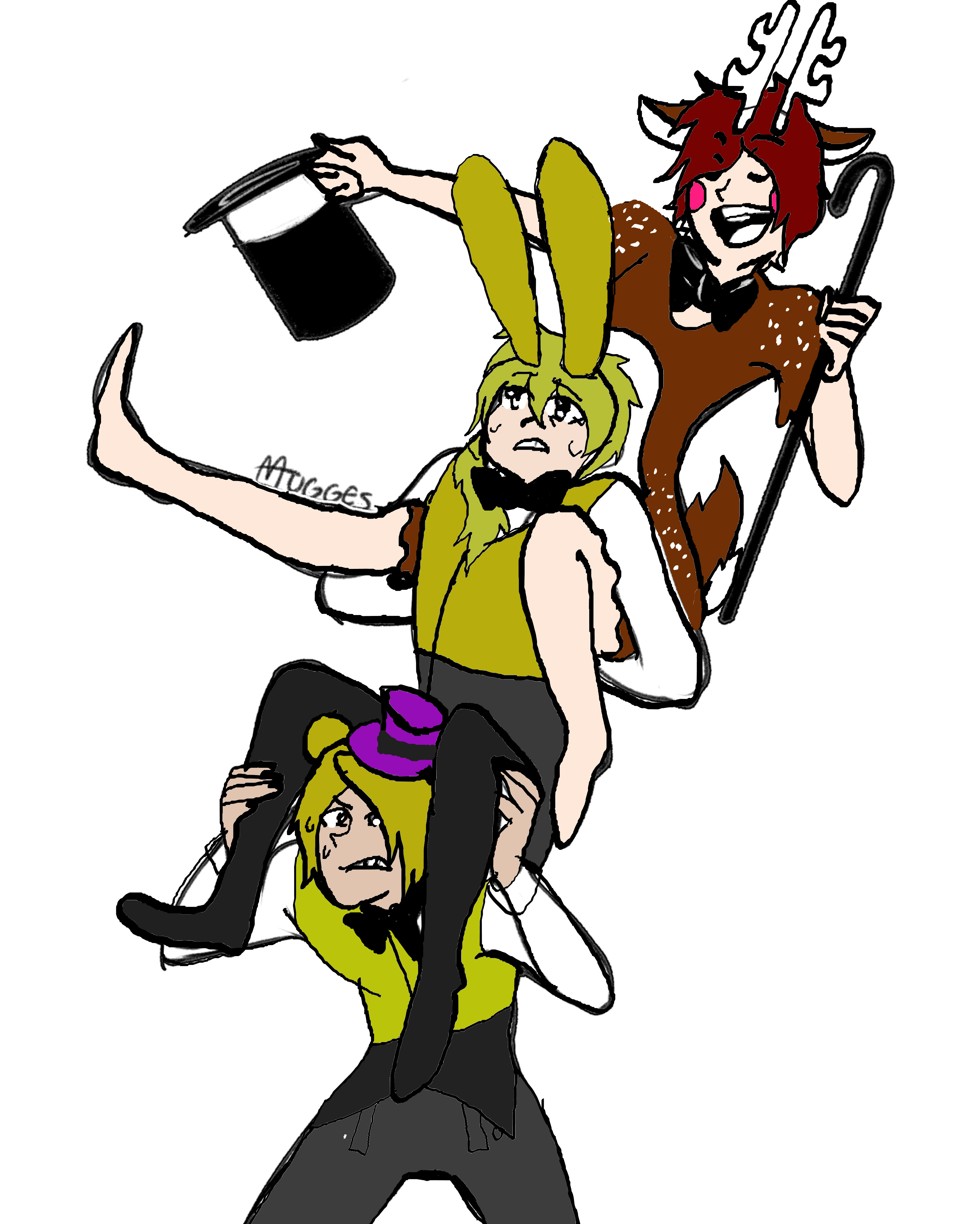 3230x4030 Draw Squad Thing! Golden Freddy, Springbonnie, And Red