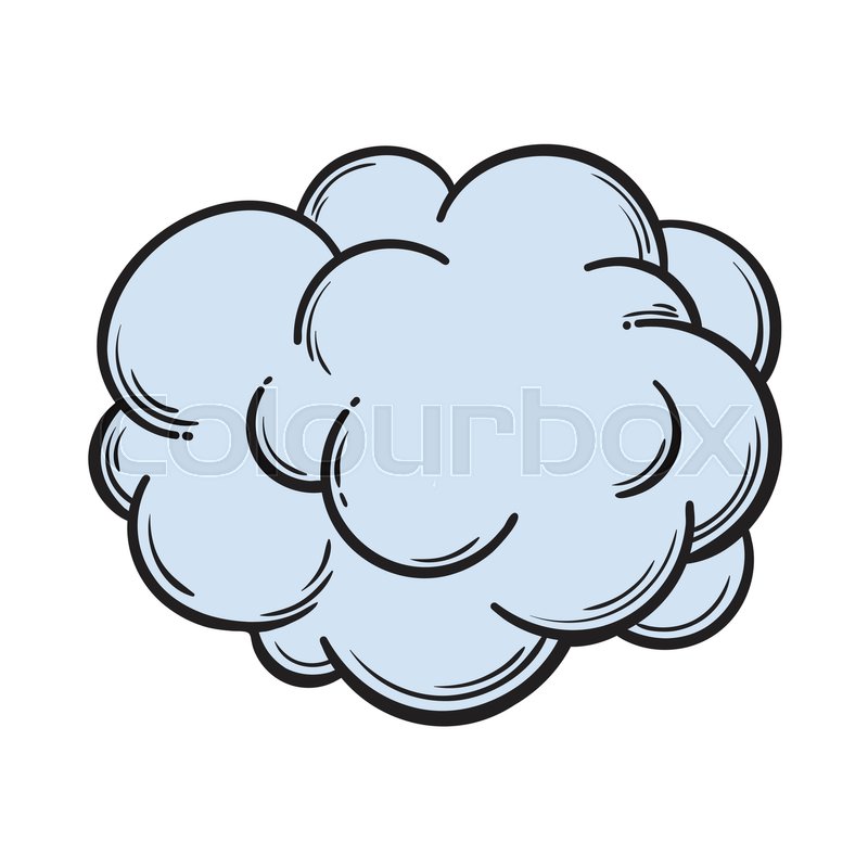 800x800 Hand Drawn Fog, Smoke Cloud, Comic Style Sketch Vector