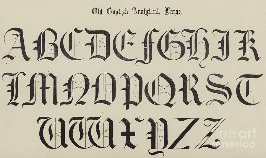900x535 Old English Font Drawing By English School