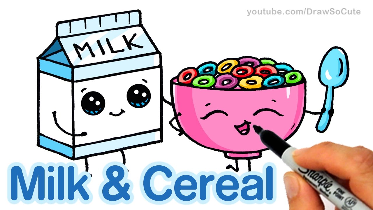 1280x720 How To Draw Milk And Cereal Easy