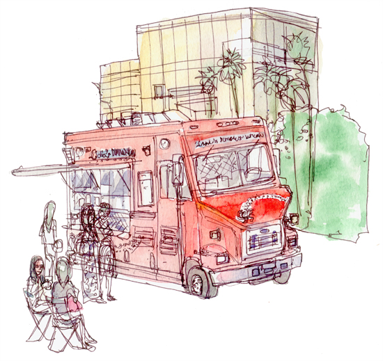 550x519 Sketch Of The Week Los Angeles Food Truck Lidia's Dominican