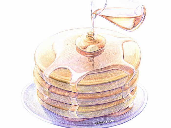 700x525 Pancake Drawing Art~ Colored Pencil Drawings