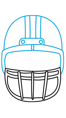 215x382 How To Draw A Football Helmet, Easy Step By Step Drawing Tutorial