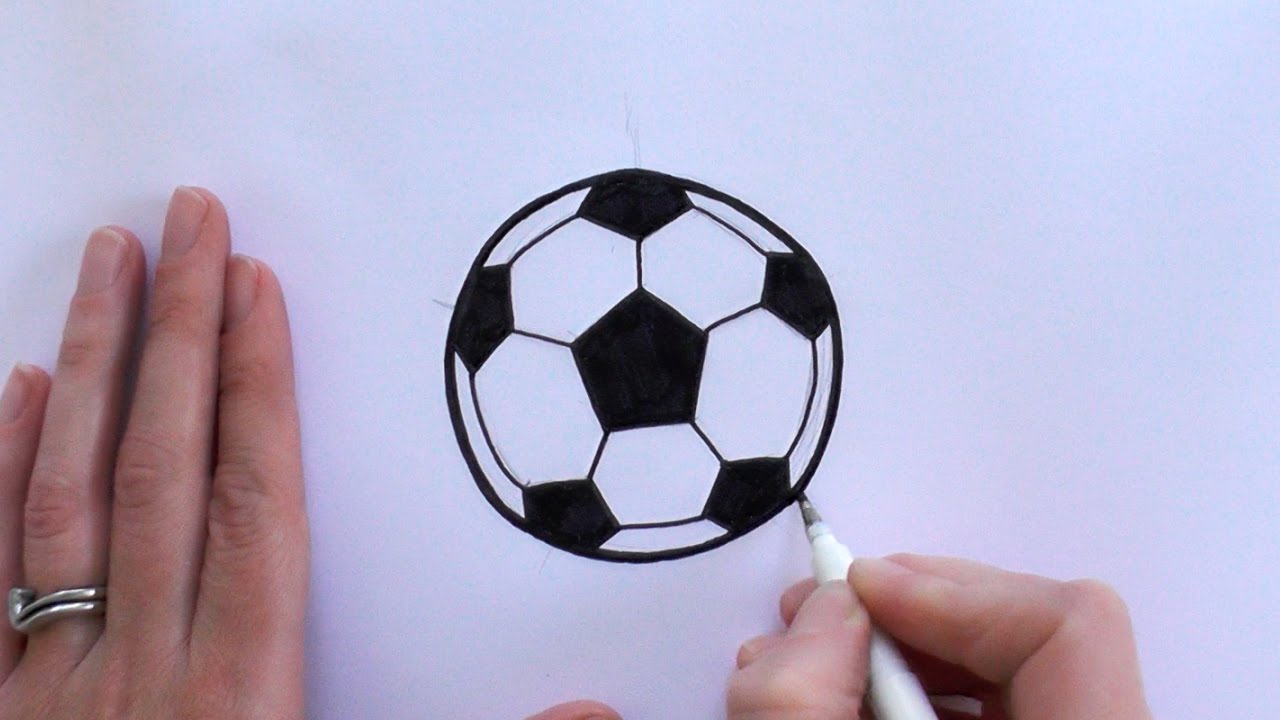 1280x720 How To Draw A Cartoon Football Soccer Ball