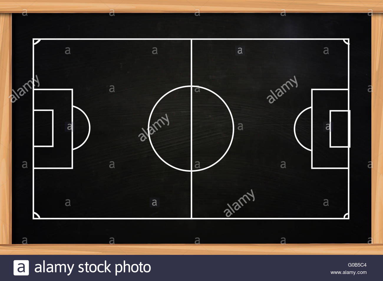1300x956 Chalk Board Drawing Of Empty Soccer Or Football Game Strategy