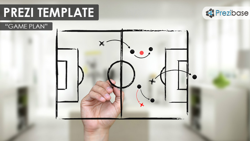 800x450 Prezi Template With Strategygame Plan Concept. Hand Drawing