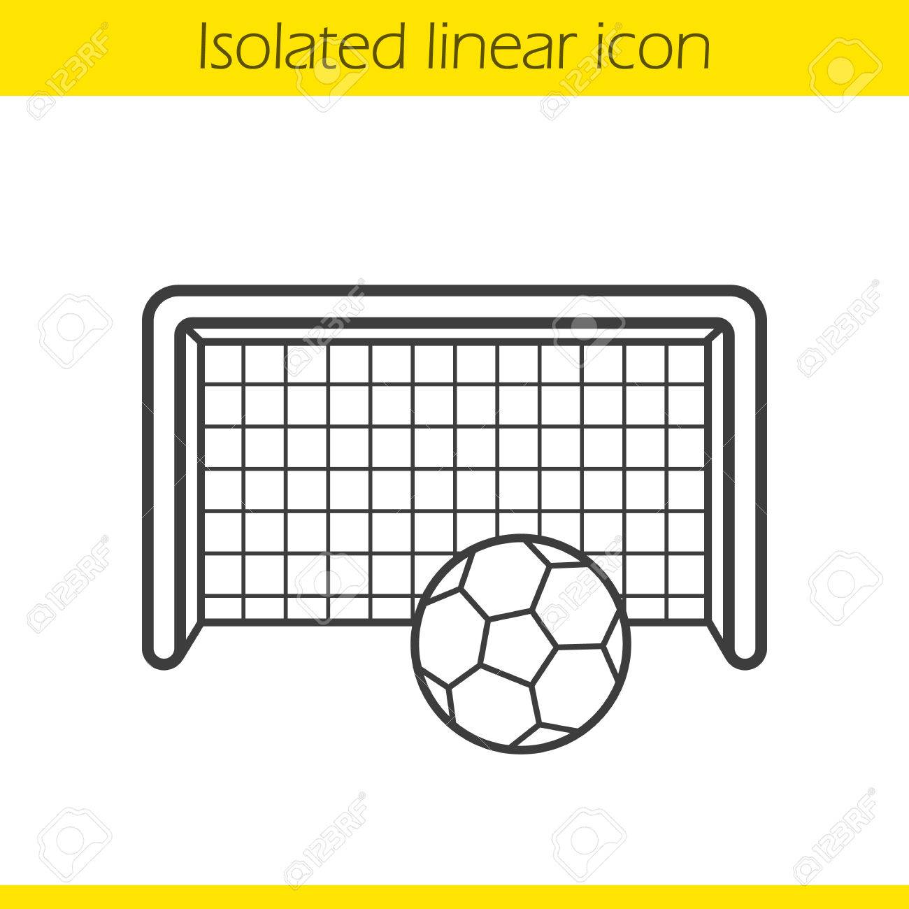 1300x1300 Soccer Goal Linear Icon. Thin Line Illustration. Football Gates