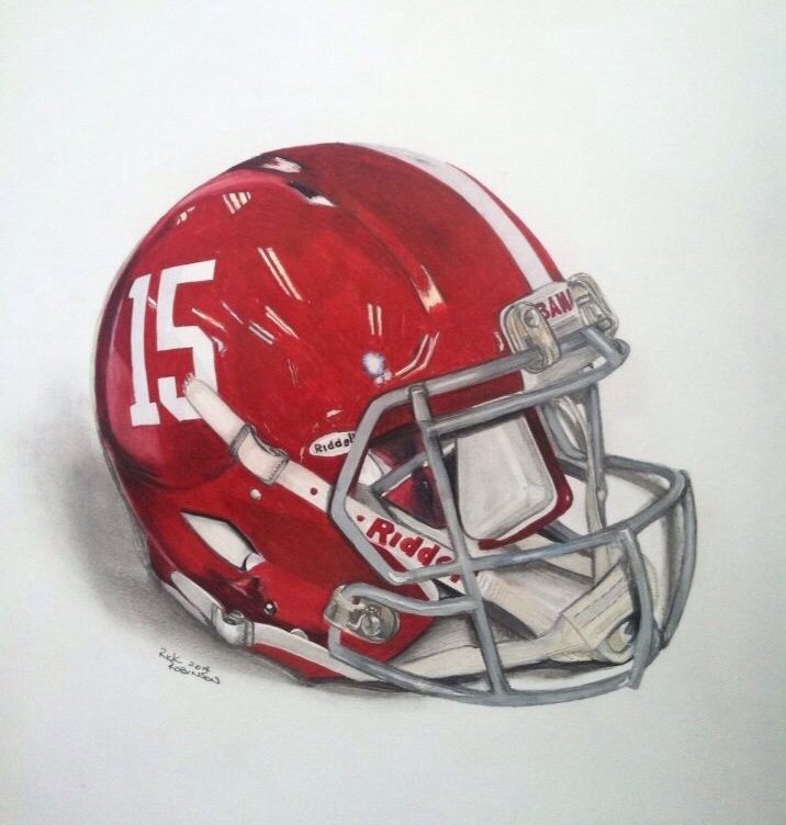 716x752 Alabama Football Helmet Drawing By Pencilrick