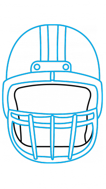 215x382 How To Draw A Football Helmet, Easy Step By Step Drawing Tutorial