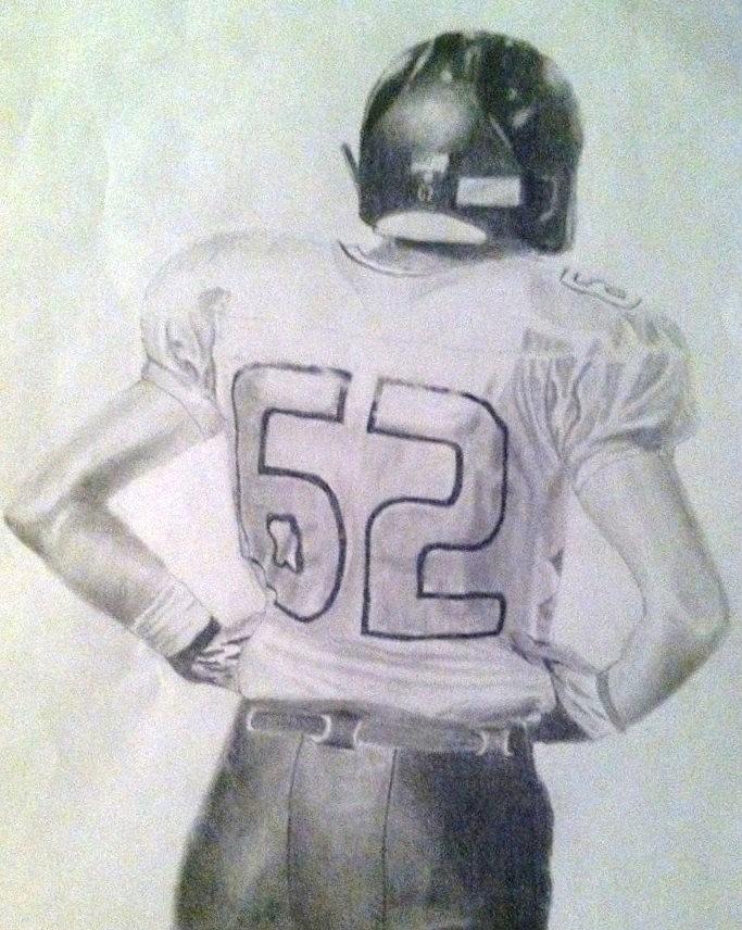 683x856 Football Player Drawing By Chris Finster
