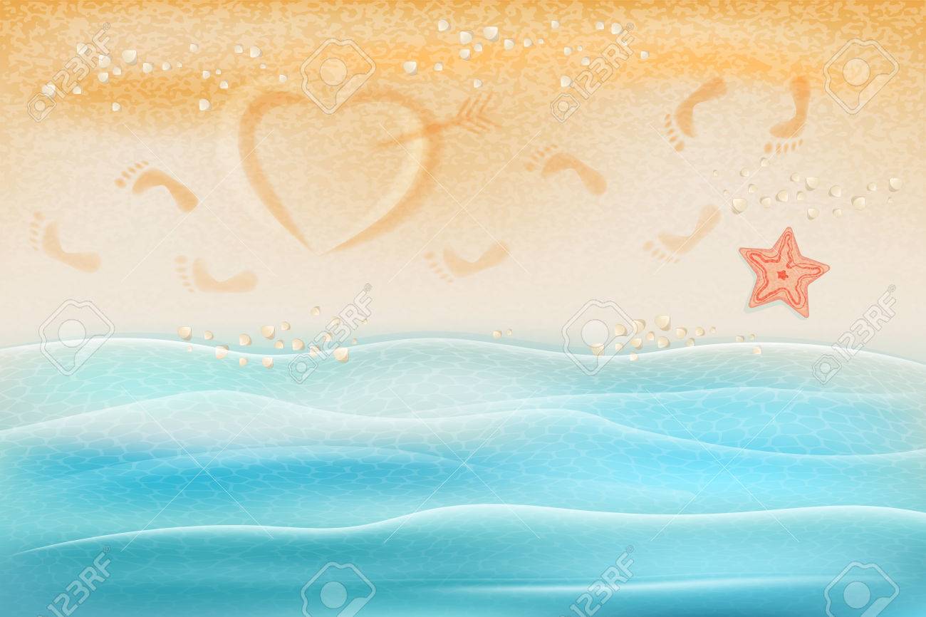 1300x866bstract Background, Seand Beach, Footprintsnd Drawing