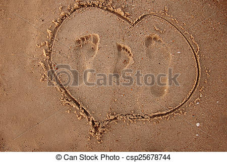 450x320 A Family Footprints In The Sand On The Beach Drawing
