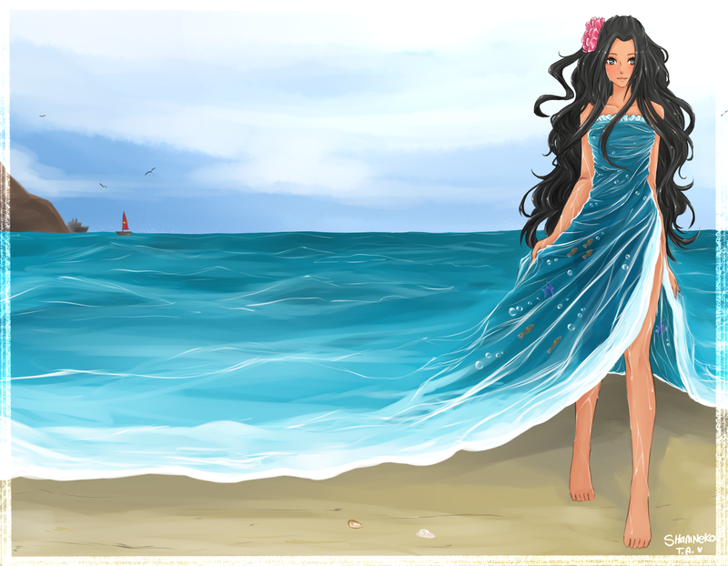 800x622 Footprints In The Sand By Shanineko