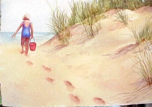 527x374 How To Paint Footprints In The Sand In Watercolor