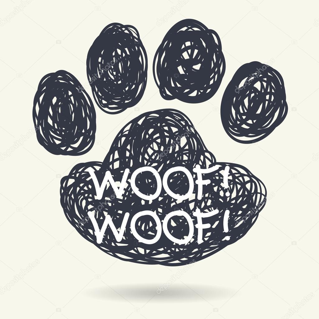 1024x1024 Dog Footstep. Stock Vector Tashanatasha