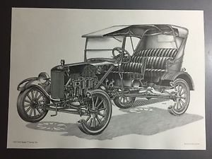 300x225 1925 Ford Model T Touring Automobile Technical Illustration