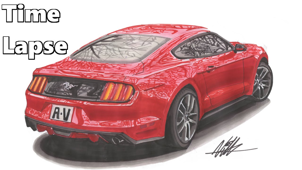 1280x720 2015 Ford Mustang Drawing