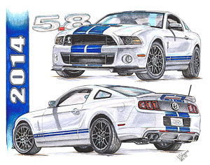 300x236 Mustang Gt Drawings Fine Art America