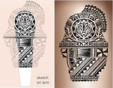 371x291 Polyneisan Tattoo Sketch On Arm Tattoo Tattoo