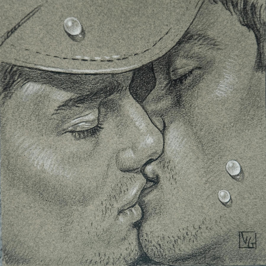 899x900 First Kiss Drawing By Victor Gadino