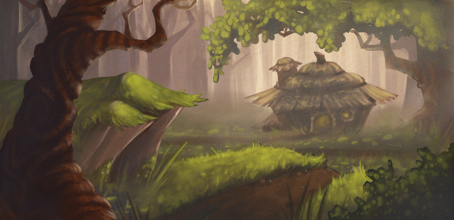 900x436 Forest Background Painting By Alyssatallent