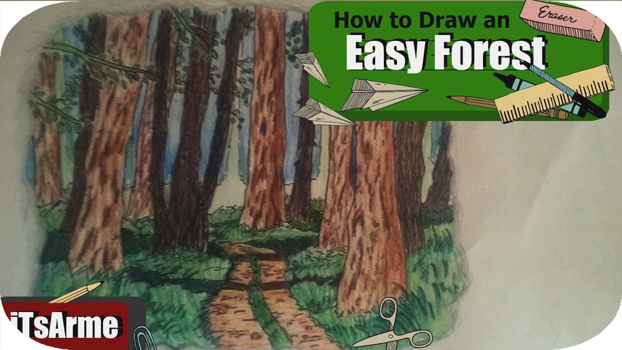 1280x720 How To Draw An Easy Forest Pt. 1 [Line Drawing].