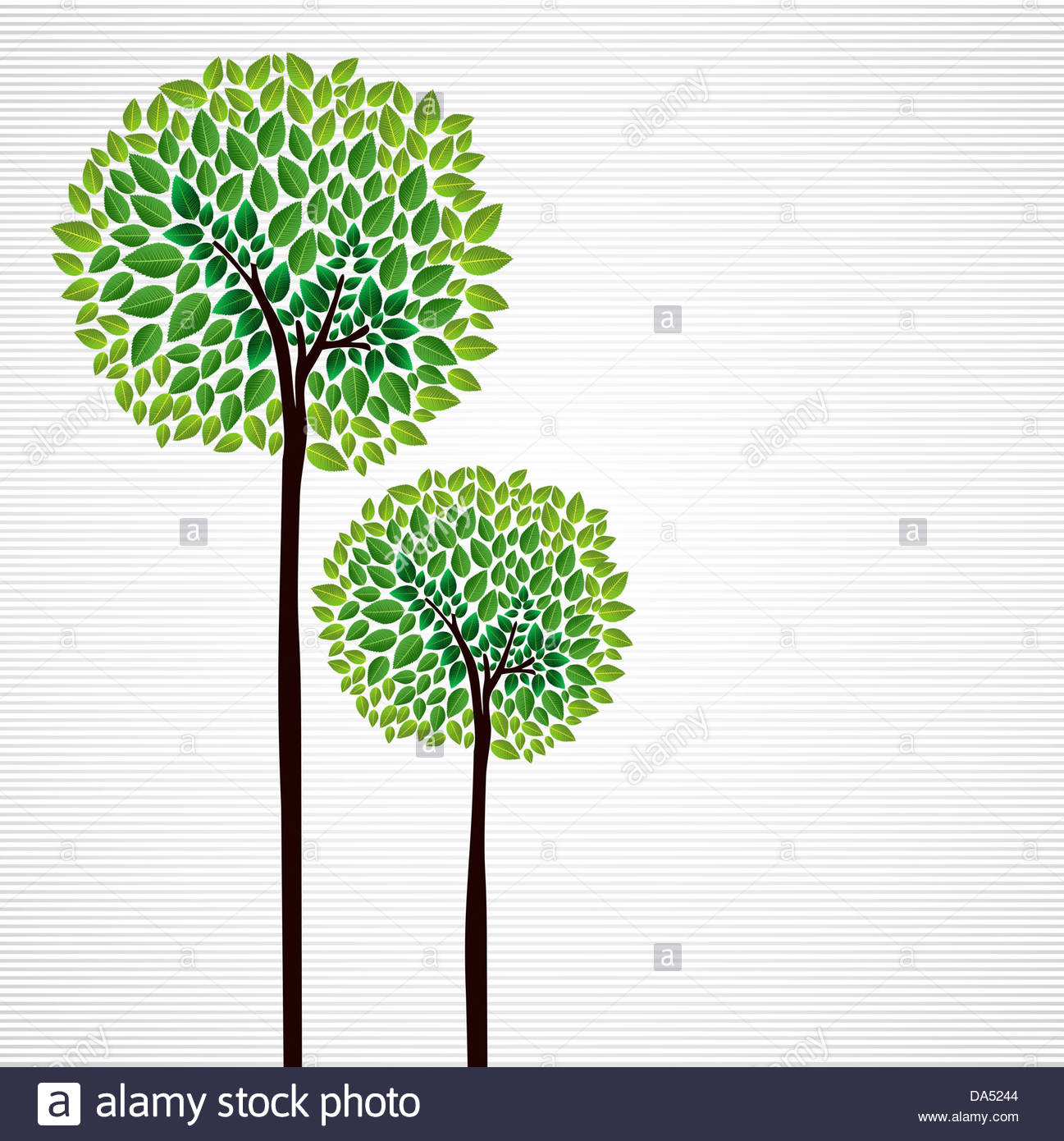1297x1390 Trendy Isolated Green Trees Forest Drawing. Vector File Layered